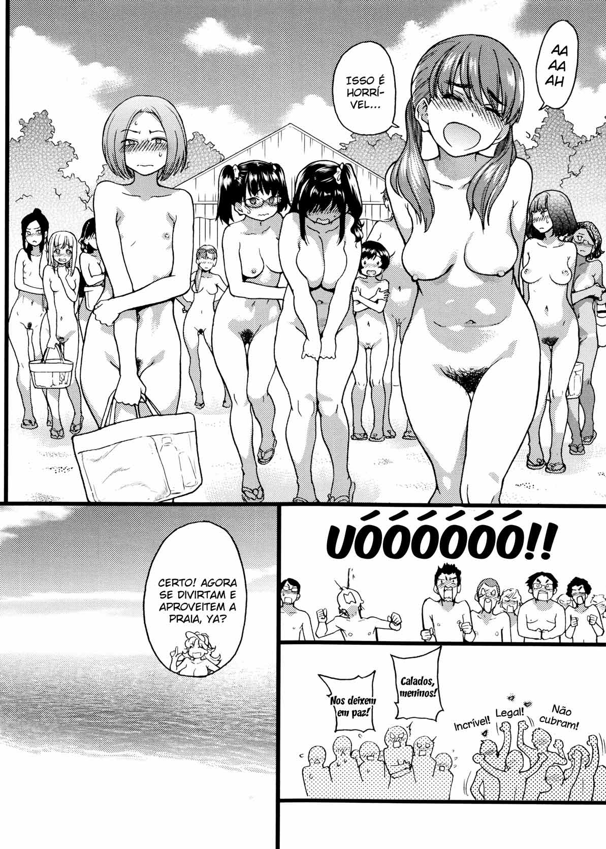 Nudist Beach ni Syuugaku Ryokoude!! Capitulo 1